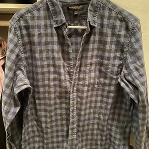 Banana Republic Blue/Black Luxe Flannel